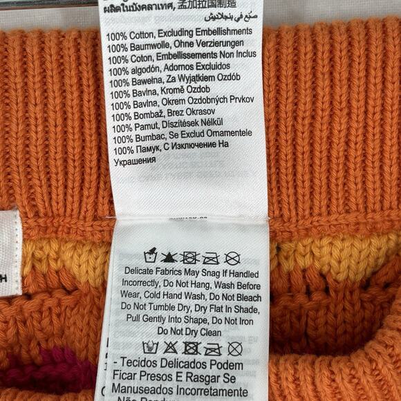 Cotton On Crochet Pants Orange Brown Size M Flare Boho Festival Retro New - Picture 7 of 8